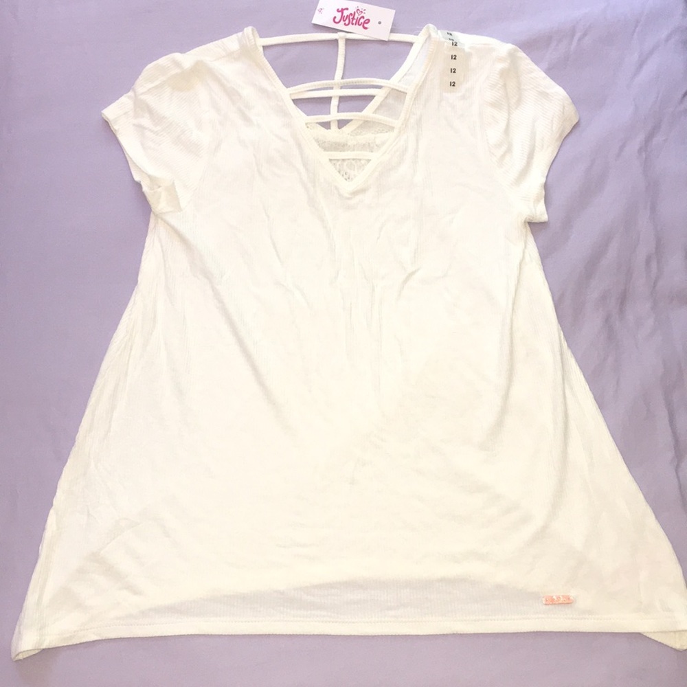 White girls shirt with lace top